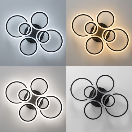 Brilagi - LED Stmievateľný prisadený luster ORBITS LED/85W/230V 3000-6500K čierna + diaľkové ovládanie