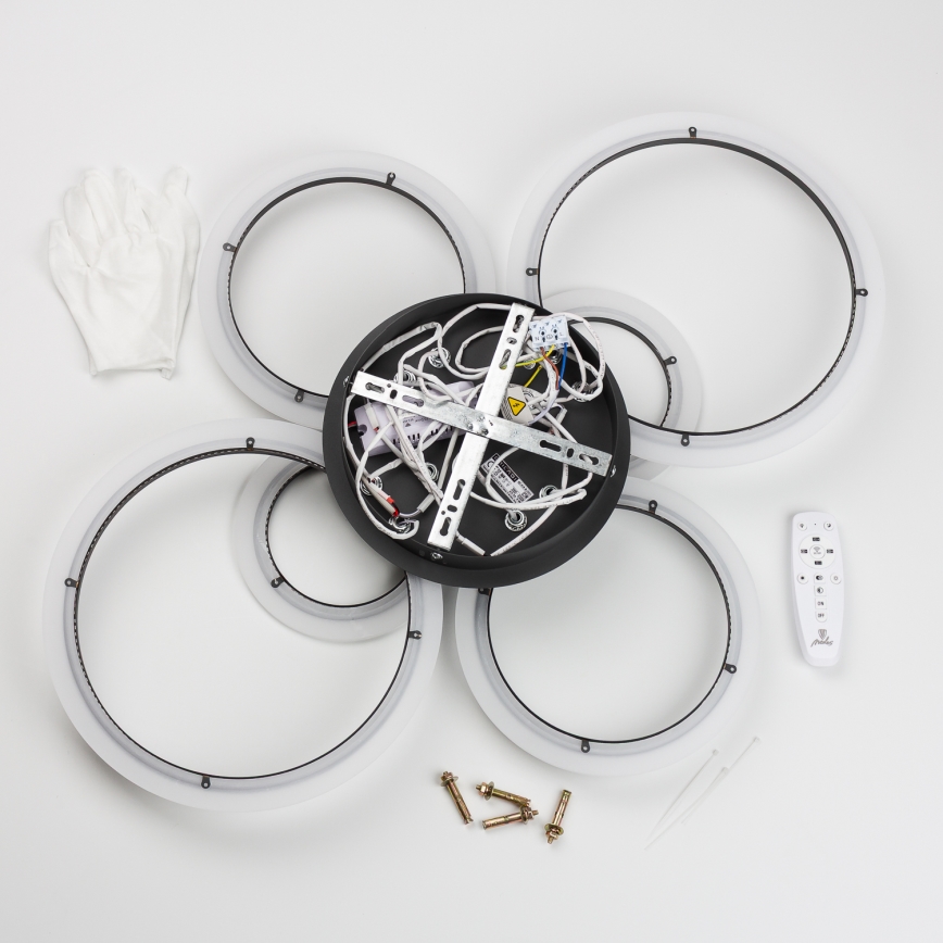 Brilagi - LED Stmievateľný prisadený luster ORBITS LED/85W/230V 3000-6500K čierna + diaľkové ovládanie