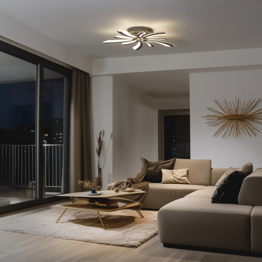 Brilagi - LED Stmievateľný prisadený luster TWIST LED/55W/230V 3000-6500K antracit + diaľkové ovládanie