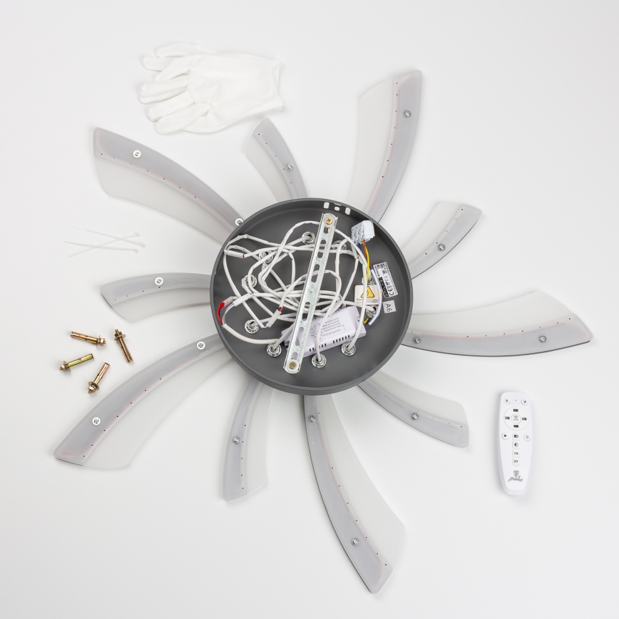 Brilagi - LED Stmievateľný prisadený luster TWIST LED/55W/230V 3000-6500K antracit + diaľkové ovládanie
