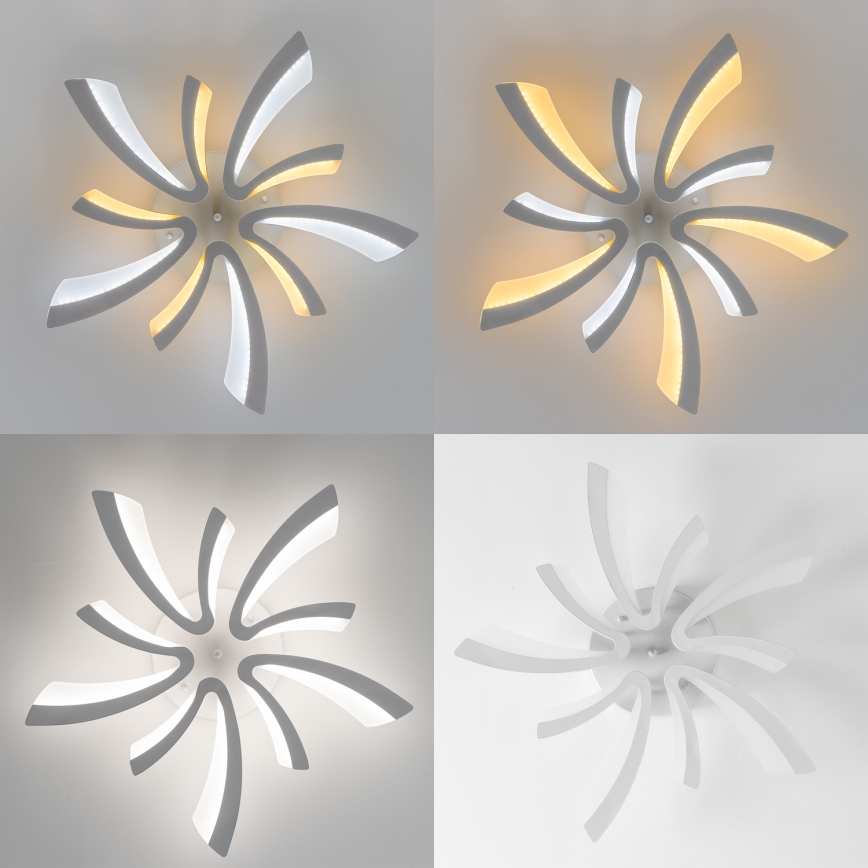 Brilagi - LED Stmievateľný prisadený luster TWIST LED/55W/230V 3000-6500K biela + diaľkové ovládanie