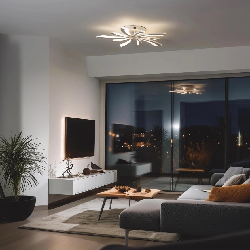 Brilagi - LED Stmievateľný prisadený luster TWIST LED/55W/230V 3000-6500K biela + diaľkové ovládanie