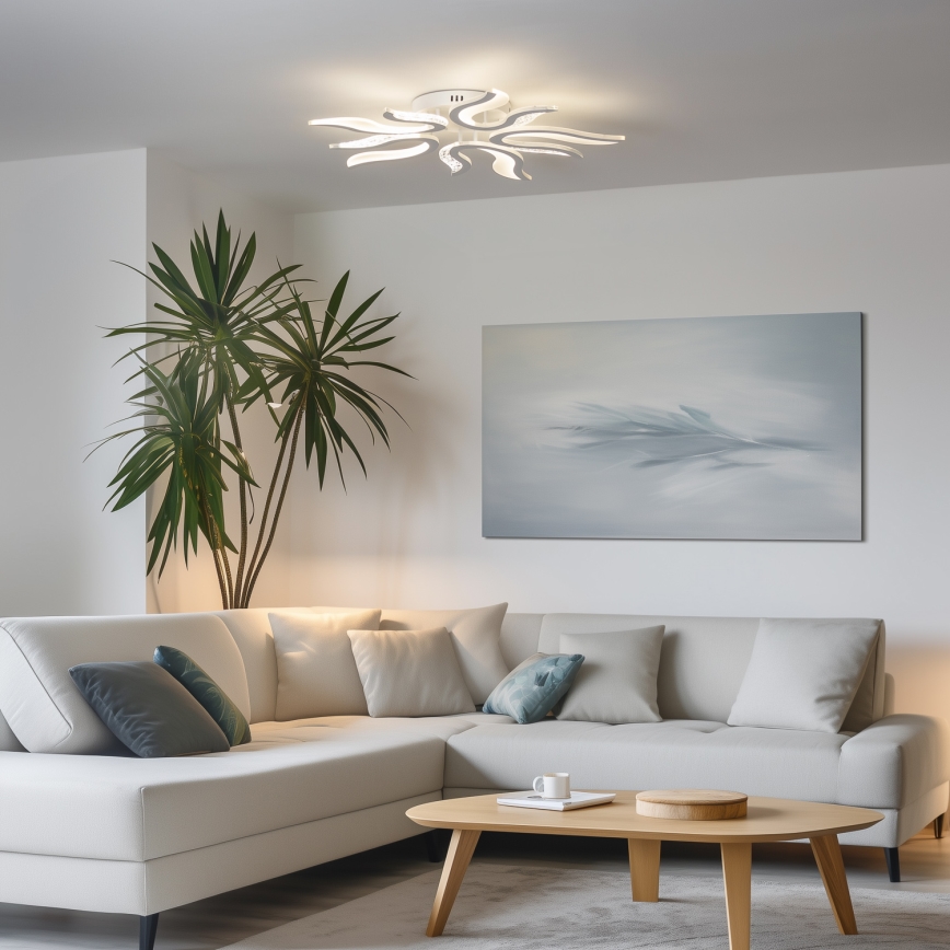 Brilagi - LED Stmievateľný prisadený luster TWIST LED/65W/230V 3000-6500K biela + diaľkové ovládanie