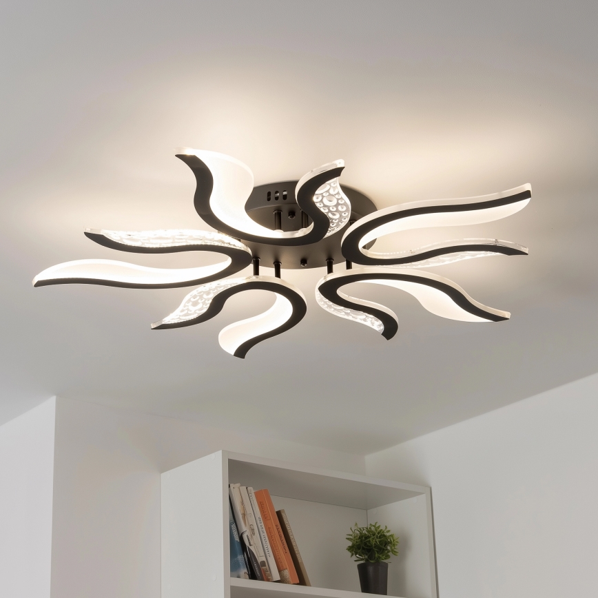 Brilagi - LED Stmievateľný prisadený luster TWIST LED/65W/230V 3000-6500K čierna + diaľkové ovládanie