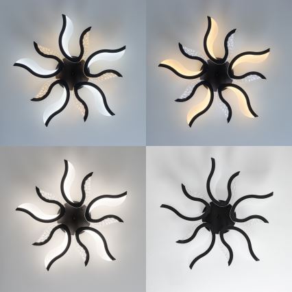 Brilagi - LED Stmievateľný prisadený luster TWIST LED/65W/230V 3000-6500K čierna + diaľkové ovládanie