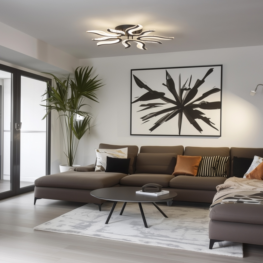 Brilagi - LED Stmievateľný prisadený luster TWIST LED/65W/230V 3000-6500K čierna + diaľkové ovládanie
