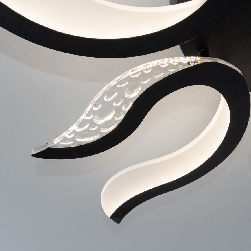 Brilagi - LED Stmievateľný prisadený luster TWIST LED/65W/230V 3000-6500K čierna + diaľkové ovládanie