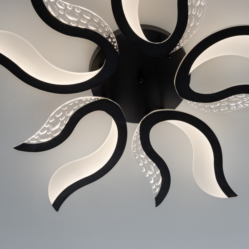 Brilagi - LED Stmievateľný prisadený luster TWIST LED/65W/230V 3000-6500K čierna + diaľkové ovládanie