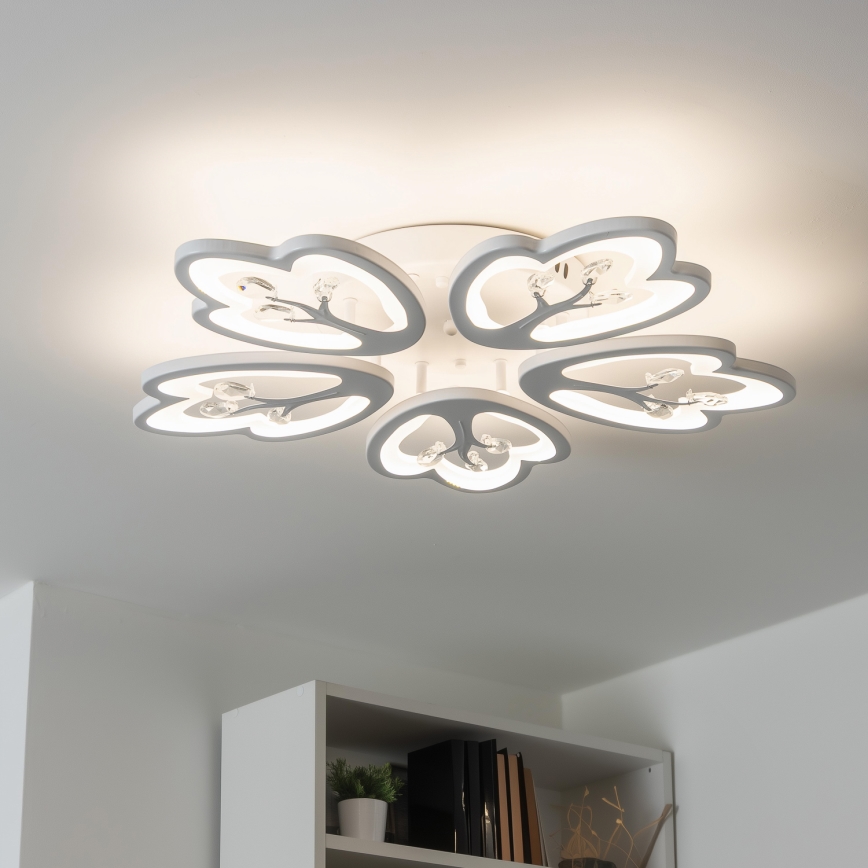 Brilagi - LED Stmievateľný prisadený luster TWIST LED/80W/230V 3000-6500K biela + diaľkové ovládanie