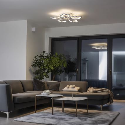 Brilagi - LED Stmievateľný prisadený luster TWIST LED/80W/230V 3000-6500K biela + diaľkové ovládanie