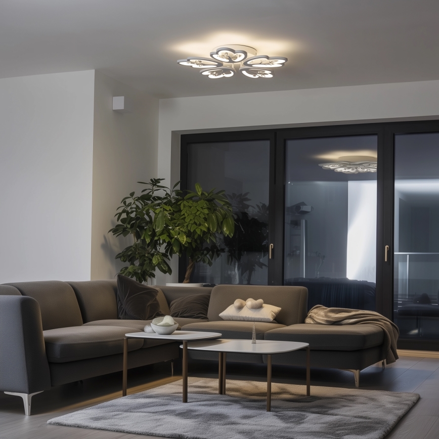 Brilagi - LED Stmievateľný prisadený luster TWIST LED/80W/230V 3000-6500K biela + diaľkové ovládanie
