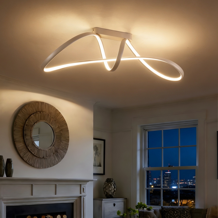 Brilagi - LED stmievateľné prisadené stropné svietidlo TWISTER LED/60W/230V 3000-6000K béžové + diaľkové ovládanie