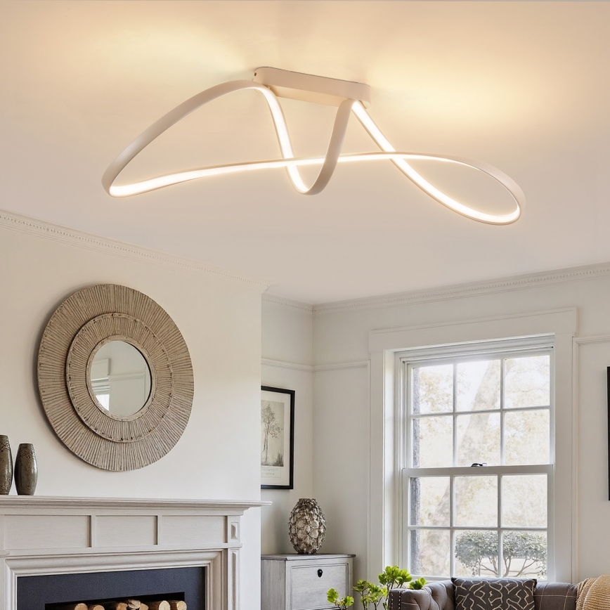 Brilagi - LED stmievateľné prisadené stropné svietidlo TWISTER LED/60W/230V 3000-6000K béžové + diaľkové ovládanie