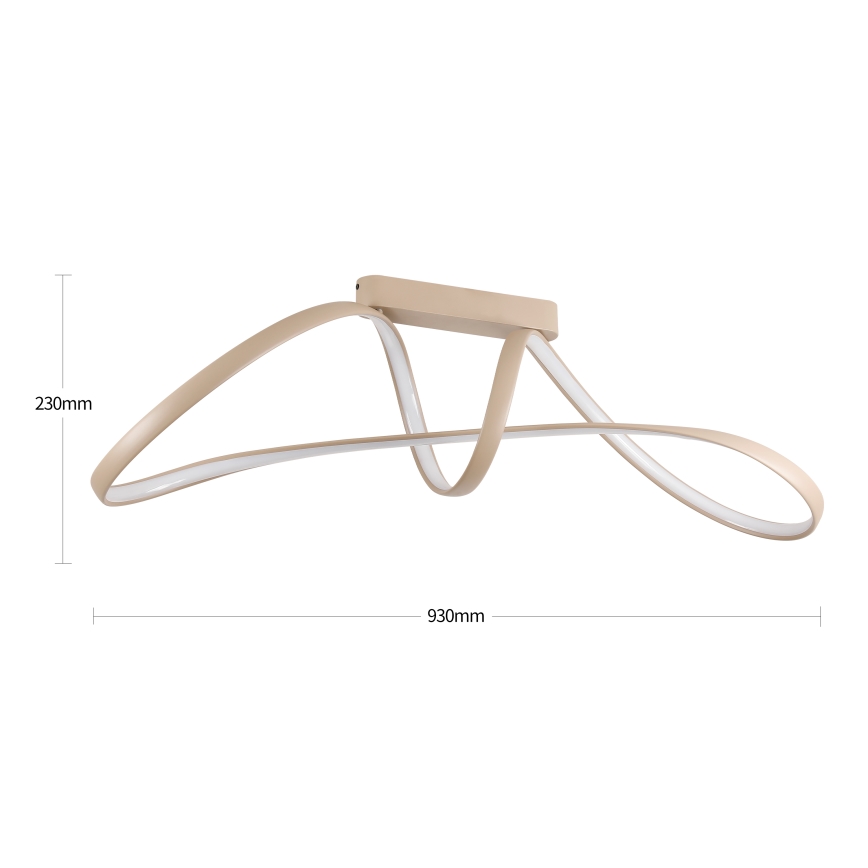 Brilagi - LED stmievateľné prisadené stropné svietidlo TWISTER LED/60W/230V 3000-6000K béžové + diaľkové ovládanie