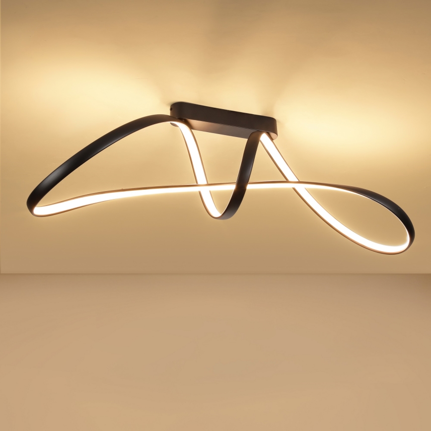 Brilagi - Stmievateľný prisadený LED luster TWISTER LED/60W/230V 3000-6000K čierna + diaľkové ovládanie