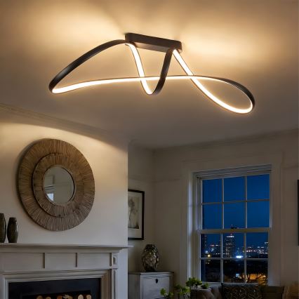 Brilagi - Stmievateľný prisadený LED luster TWISTER LED/60W/230V 3000-6000K čierna + diaľkové ovládanie