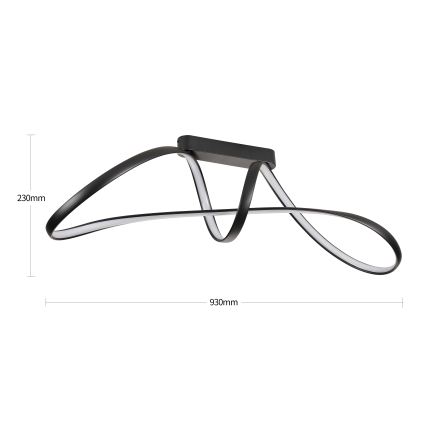 Brilagi - Stmievateľný prisadený LED luster TWISTER LED/60W/230V 3000-6000K čierna + diaľkové ovládanie