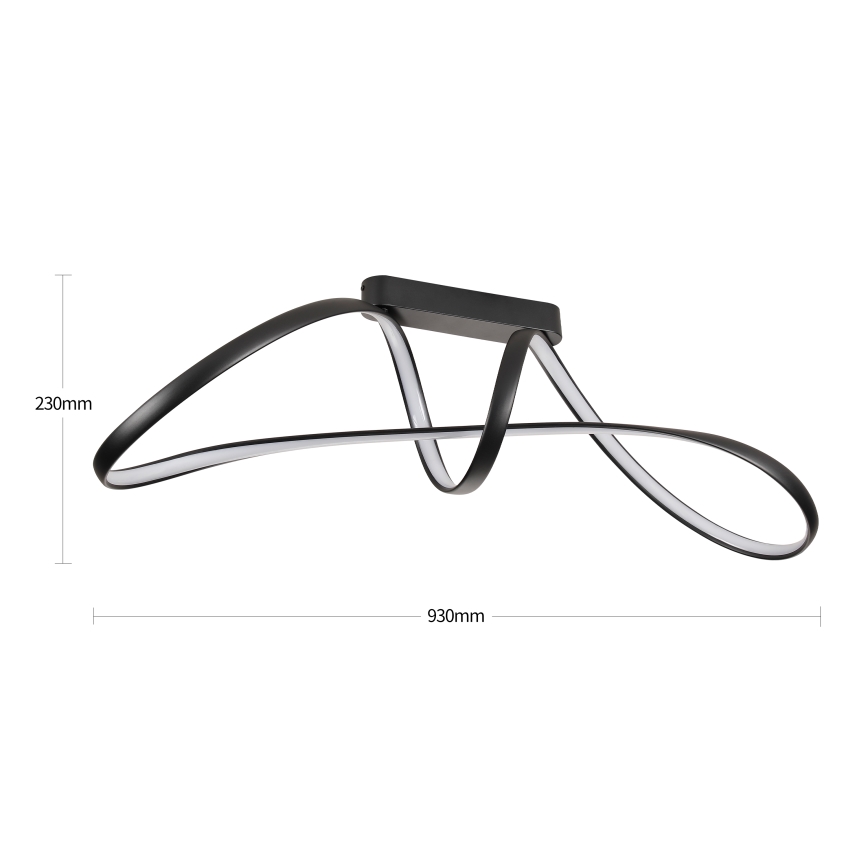 Brilagi - Stmievateľný prisadený LED luster TWISTER LED/60W/230V 3000-6000K čierna + diaľkové ovládanie