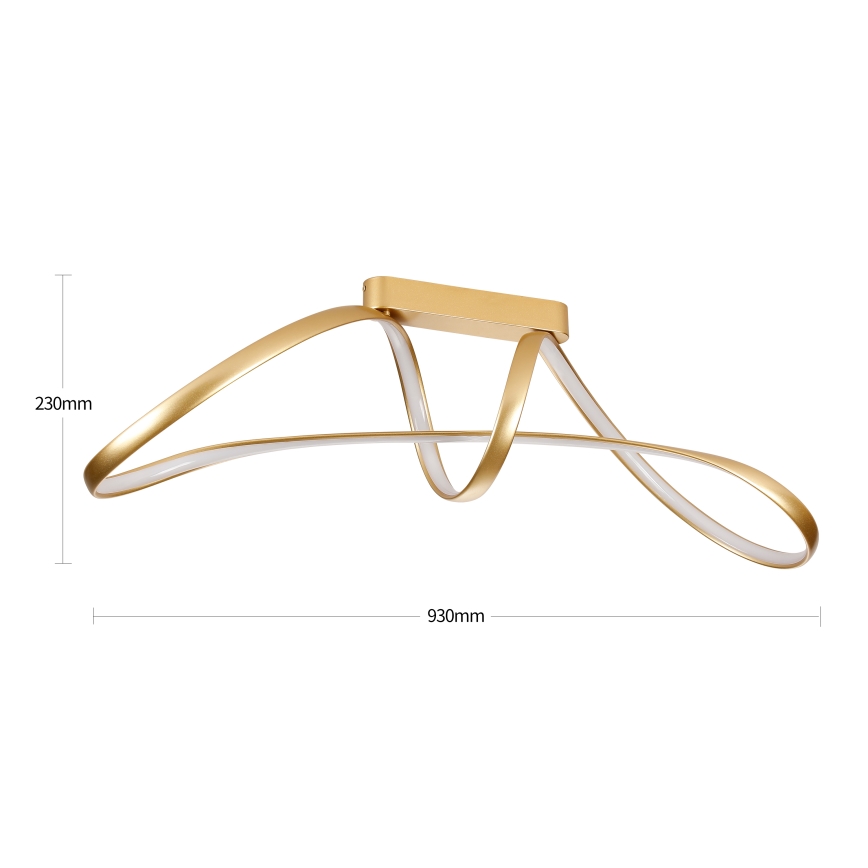 Brilagi - LED stmievateľné prisadené stropné svietidlo TWISTER LED/60W/230V 3000-6000K zlaté + diaľkové ovládanie