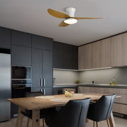 Brilagi - LED Stmievateľný stropný ventilátor LED/30W/230V 3000-6500K biela/hnedá + diaľkové ovládanie