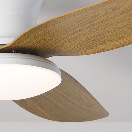 Brilagi - LED Stmievateľný stropný ventilátor LED/30W/230V 3000-6500K biela/hnedá + diaľkové ovládanie