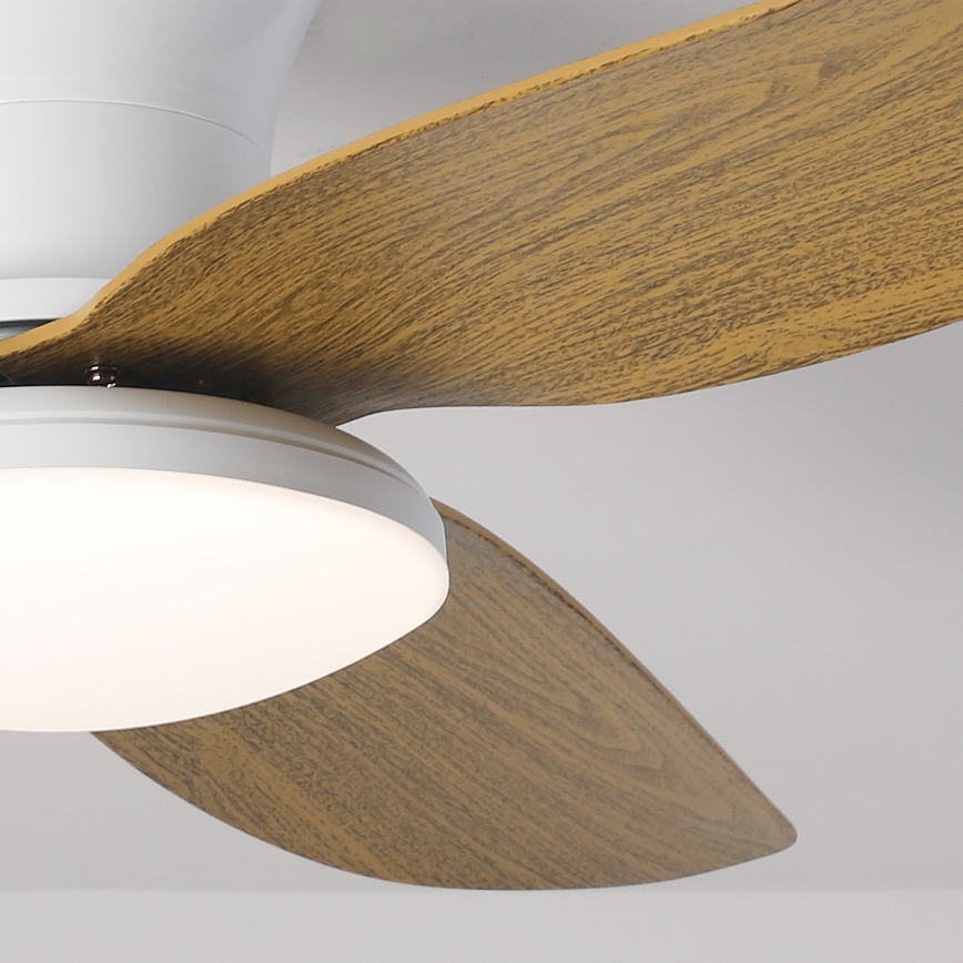 Brilagi - LED Stmievateľný stropný ventilátor LED/30W/230V 3000-6500K biela/hnedá + diaľkové ovládanie