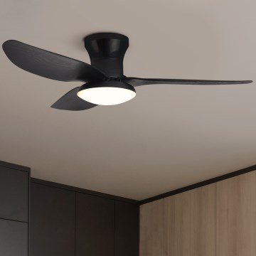 Brilagi - LED Stmievateľný stropný ventilátor LED/30W/230V 3000-6500K čierna + diaľkové ovládanie