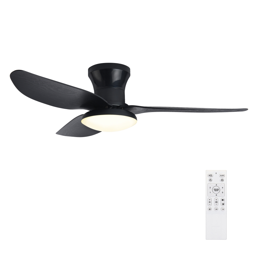 Brilagi - LED Stmievateľný stropný ventilátor LED/30W/230V 3000-6500K čierna + diaľkové ovládanie