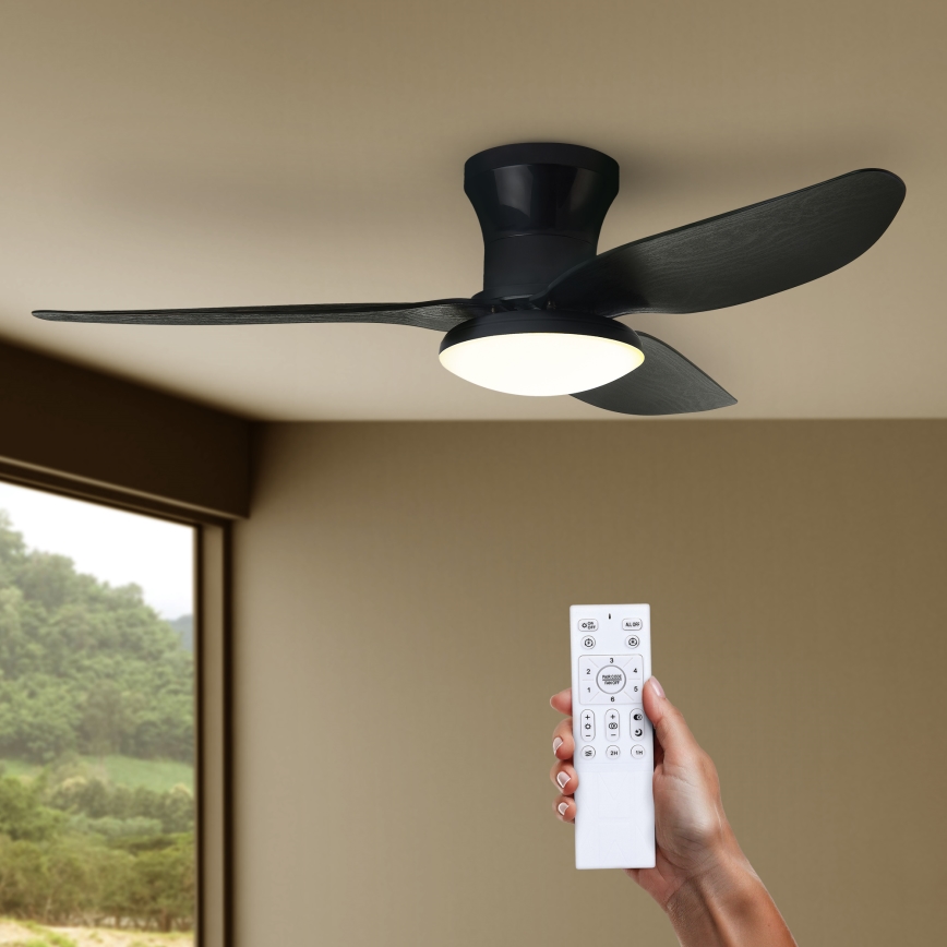 Brilagi - LED Stmievateľný stropný ventilátor LED/30W/230V 3000-6500K čierna + diaľkové ovládanie