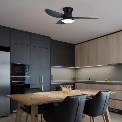 Brilagi - LED Stmievateľný stropný ventilátor LED/30W/230V 3000-6500K čierna + diaľkové ovládanie