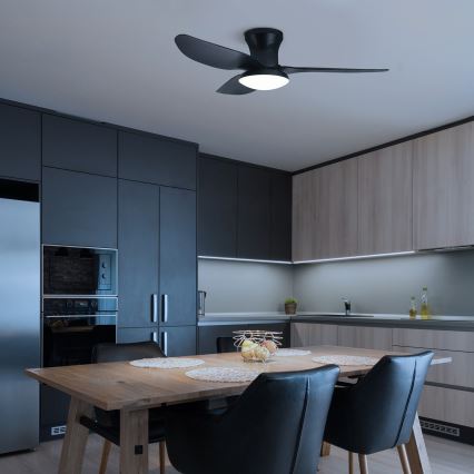 Brilagi - LED Stmievateľný stropný ventilátor LED/30W/230V 3000-6500K čierna + diaľkové ovládanie