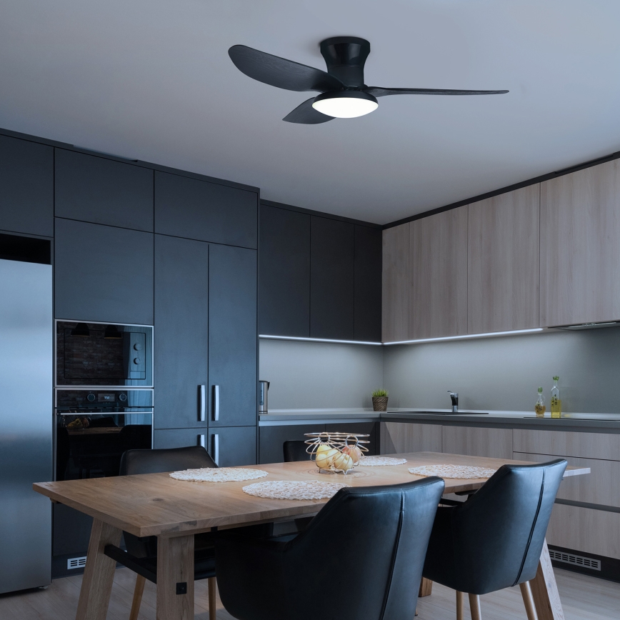 Brilagi - LED Stmievateľný stropný ventilátor LED/30W/230V 3000-6500K čierna + diaľkové ovládanie