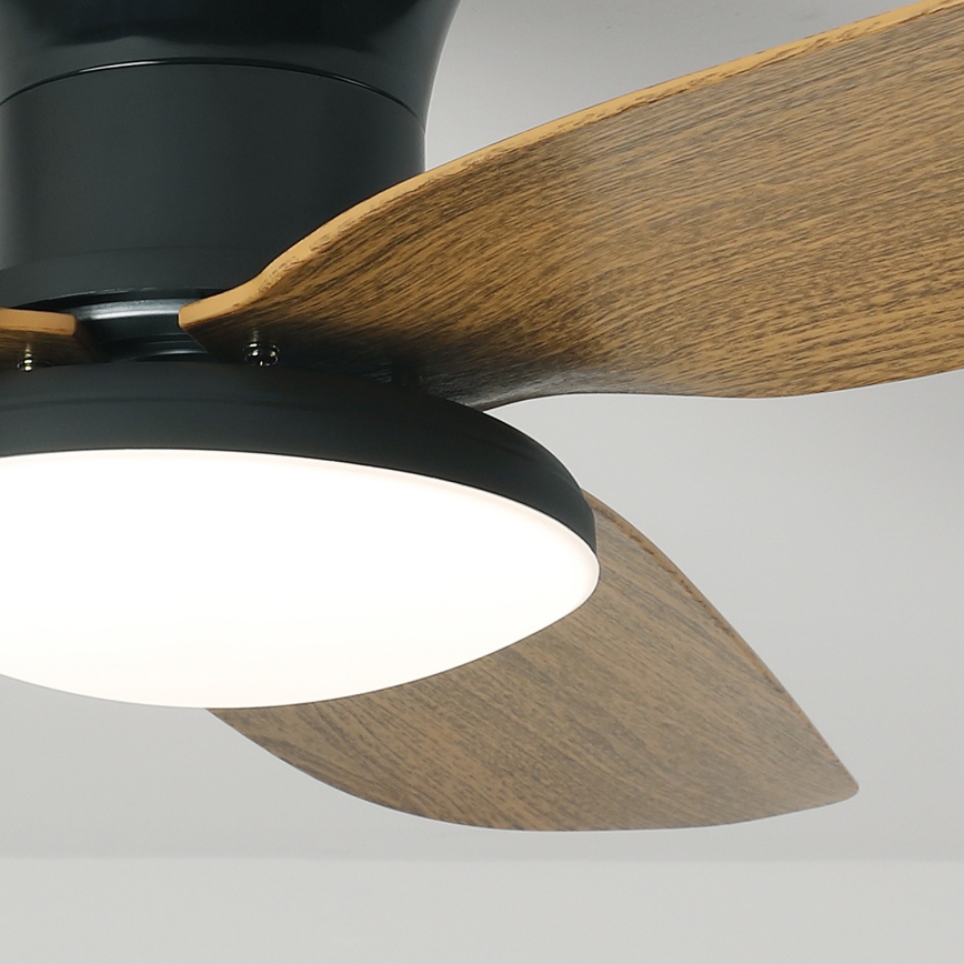 Brilagi - LED Stmievateľný stropný ventilátor LED/30W/230V 3000-6500K čierna/hnedá + diaľkové ovládanie