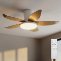 Brilagi - LED stmievateľný stropný ventilátor LED/32W/230V 3000-6500K priemer 95 cm biela/hnedá + diaľkové ovládanie