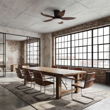 Brilagi - stmievateľný LED stropný ventilátor 32 W/230 V 95 cm čierna/hnedá + diaľkové ovládanie