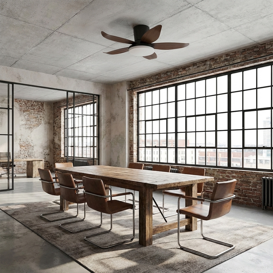 Brilagi - stmievateľný LED stropný ventilátor 32 W/230 V 95 cm čierna/hnedá + diaľkové ovládanie