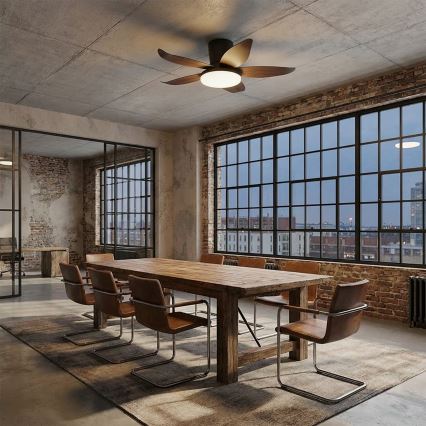 Brilagi - stmievateľný LED stropný ventilátor 32 W/230 V 95 cm čierna/hnedá + diaľkové ovládanie