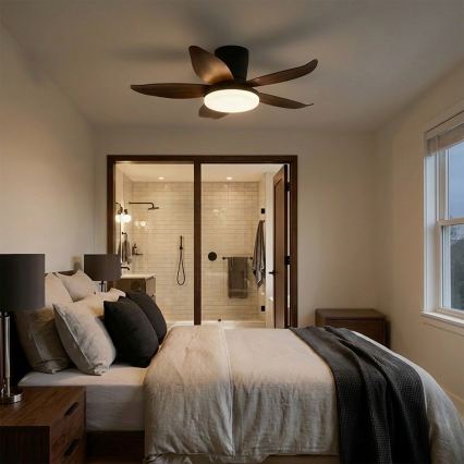 Brilagi - stmievateľný LED stropný ventilátor 32 W/230 V 95 cm čierna/hnedá + diaľkové ovládanie