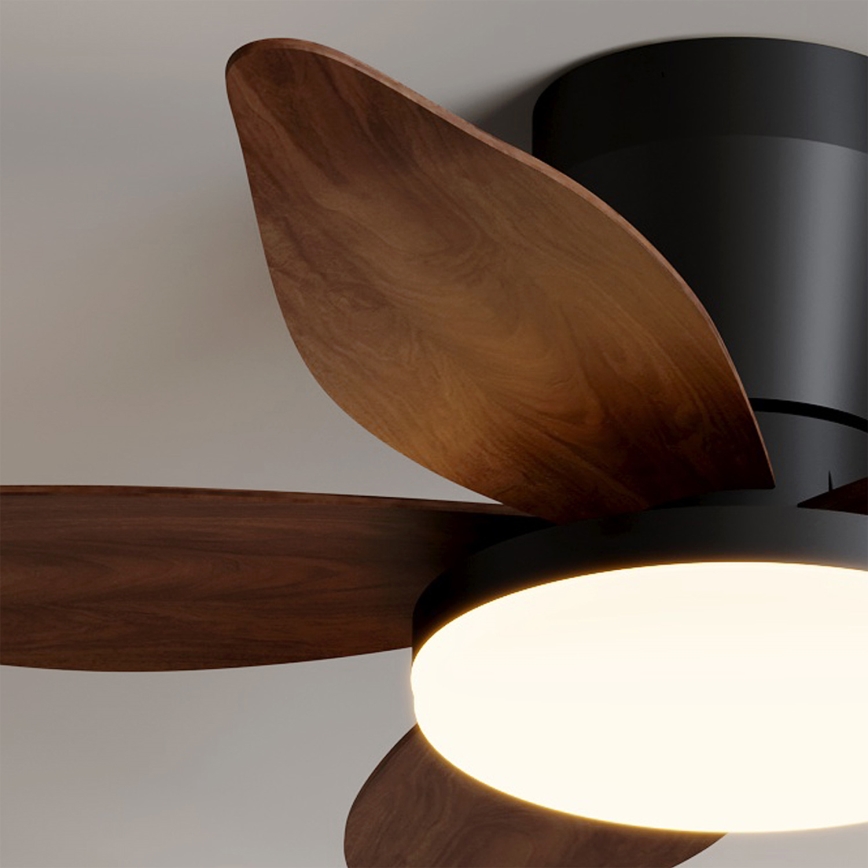 Brilagi - stmievateľný LED stropný ventilátor 32 W/230 V 95 cm čierna/hnedá + diaľkové ovládanie