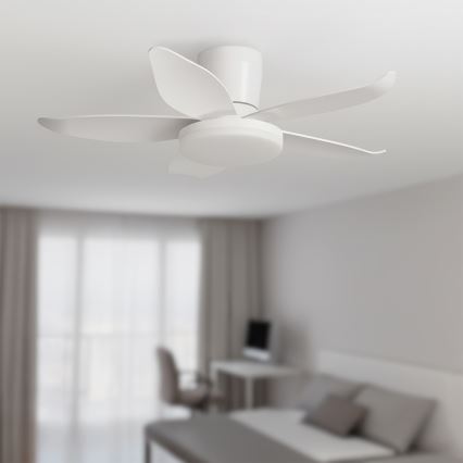 Brilagi - LED Stmievateľný stropný ventilátor LED/32W/230V pr. 95 cm biela + diaľkové ovládanie