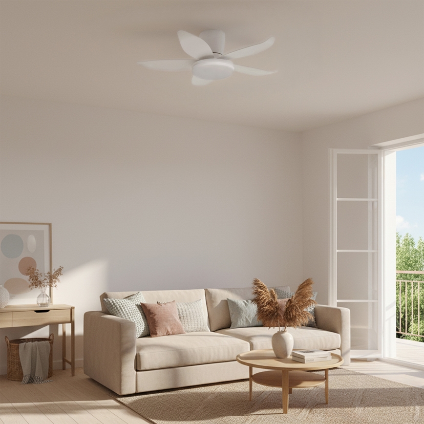 Brilagi - LED Stmievateľný stropný ventilátor LED/32W/230V pr. 95 cm biela + diaľkové ovládanie