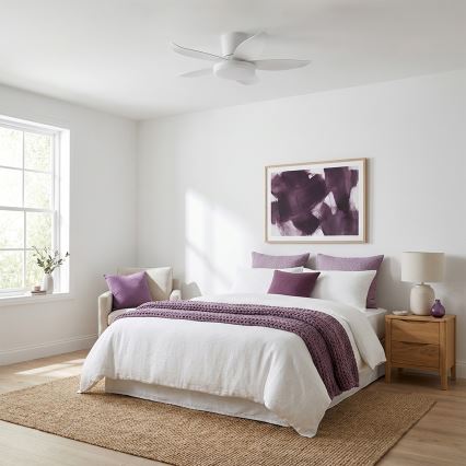 Brilagi - LED Stmievateľný stropný ventilátor LED/32W/230V pr. 95 cm biela + diaľkové ovládanie