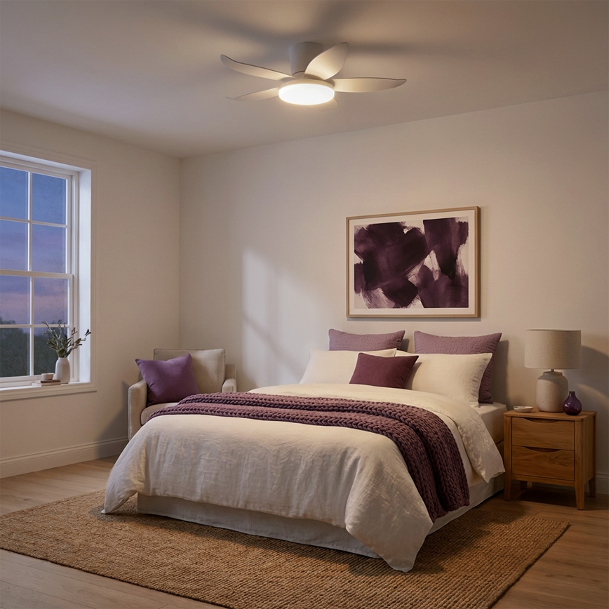 Brilagi - LED Stmievateľný stropný ventilátor LED/32W/230V pr. 95 cm biela + diaľkové ovládanie