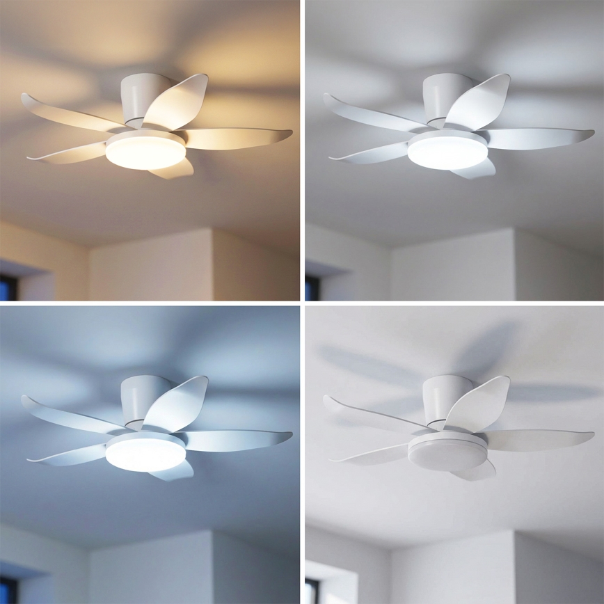 Brilagi - LED stlmiteľný stropný ventilátor LED/32W/230V 3000-6500K priemer 95 cm biela + diaľkové ovládanie