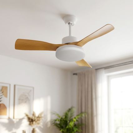 Brilagi - LED stmievateľný stropný ventilátor LED/34W/230V 106 cm biela/hnedá + diaľkové ovládanie