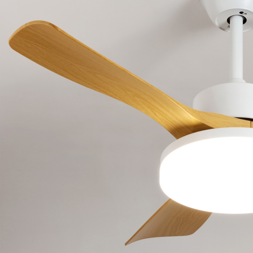 Brilagi - LED stmievateľný stropný ventilátor LED/34W/230V 106 cm biela/hnedá + diaľkové ovládanie