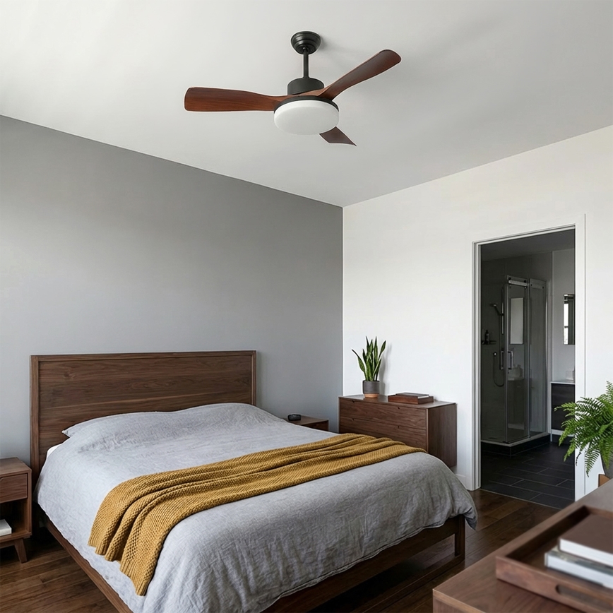 Brilagi - LED Stmievateľný stropný ventilátor LED/34W/230V 106 cm čierna/hnedá + diaľkové ovládanie