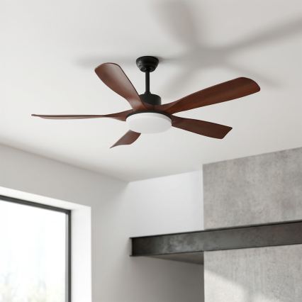 Brilagi - LED stmievateľný stropný ventilátor LED/34W/230V 3000-6500K priemer 132 cm čierna/hnedá + diaľkové ovládanie