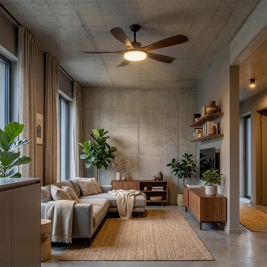 Brilagi - LED stmievateľný stropný ventilátor LED/34W/230V 3000-6500K priemer 132 cm čierna/hnedá + diaľkové ovládanie