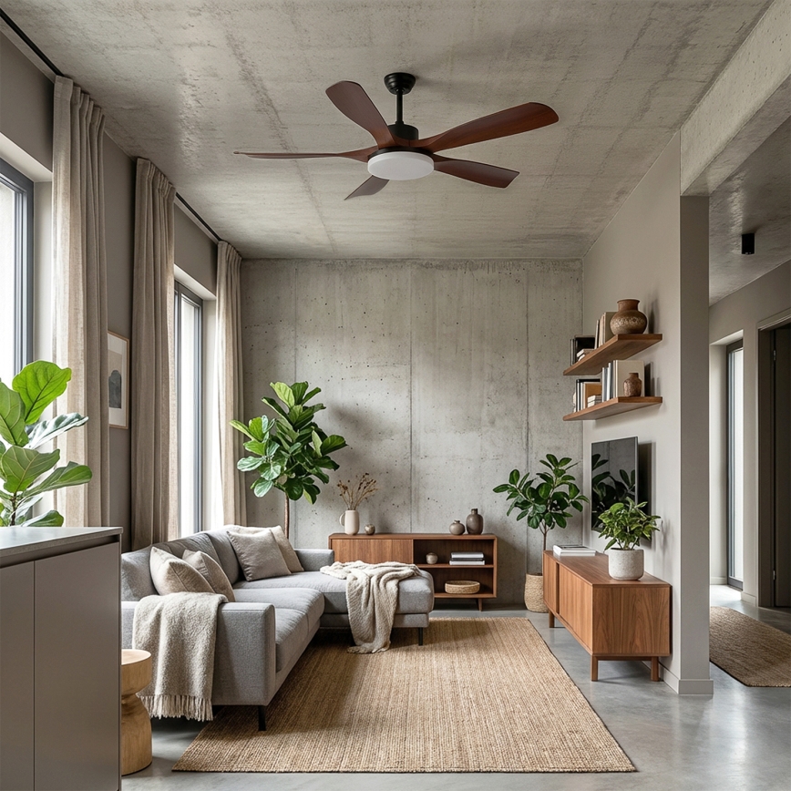 Brilagi - LED stmievateľný stropný ventilátor LED/34W/230V 3000-6500K priemer 132 cm čierna/hnedá + diaľkové ovládanie